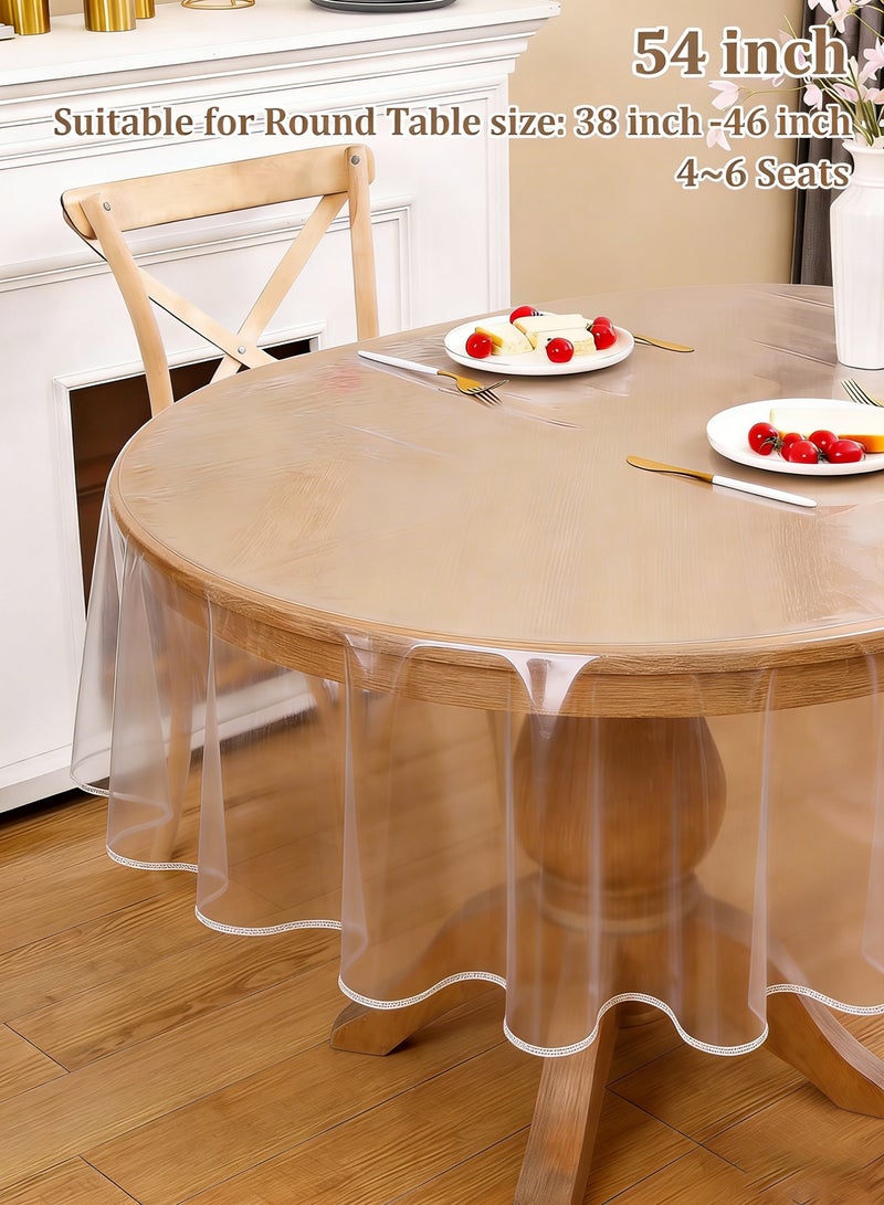 هيلو هاي مفرش طاولة شفاف، حامي طاولة شفاف، سمك 0.13 ملم، دائري الشكل， حصيرة مكتب شفافة، غطاء طاولة بلاستيكي، حامي طاولة شفاف من PVC، حصيرة مكتب غير قابلة للانزلاق، حامي طاولة لطاولة غرفة الطعام، المكتب - Image 4